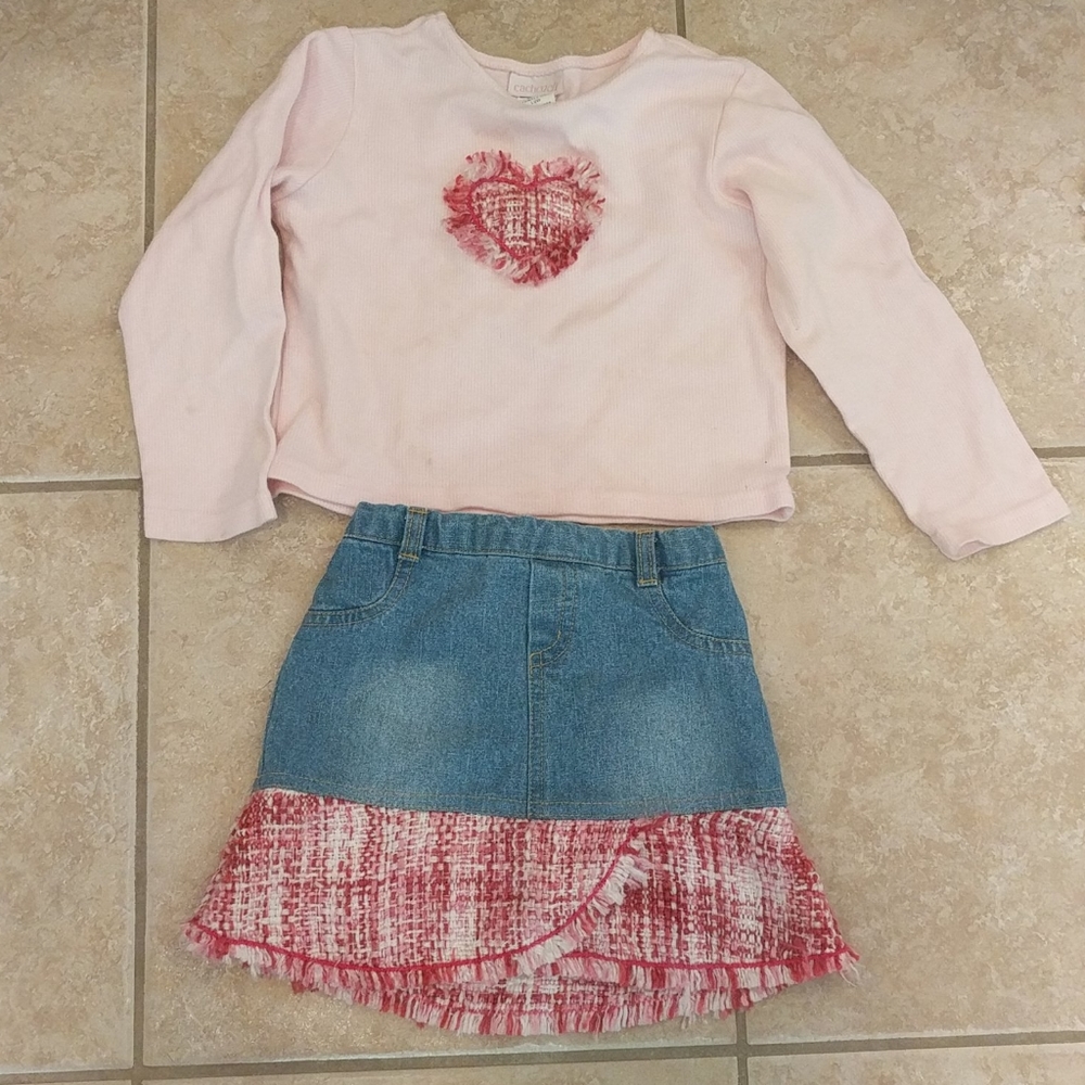 Girls cachcach outfit with tweed ♥️ & skirt trim